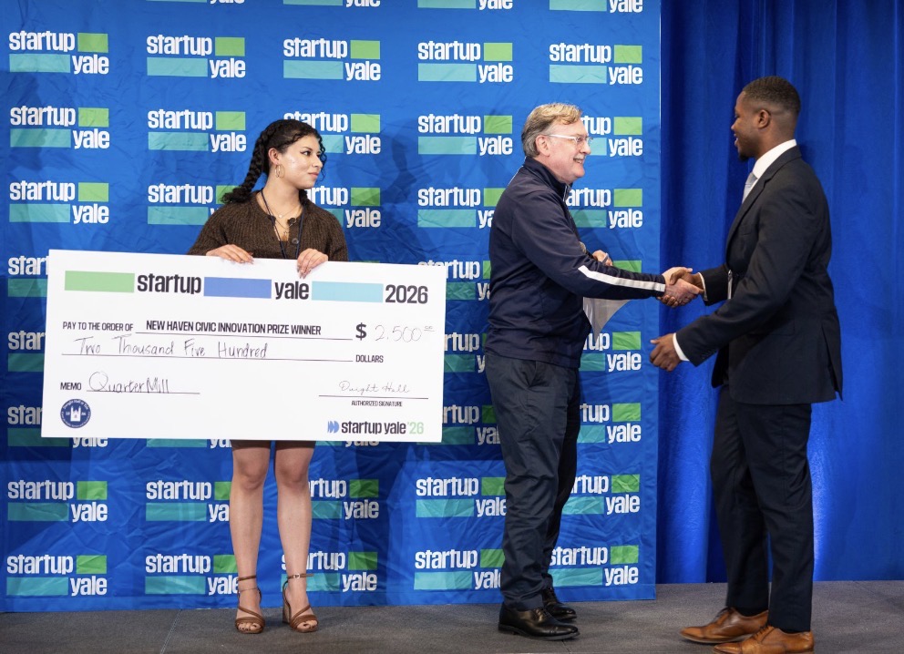 Accepting the New Haven Civic Innovation Prize, Startup Yale 2026
